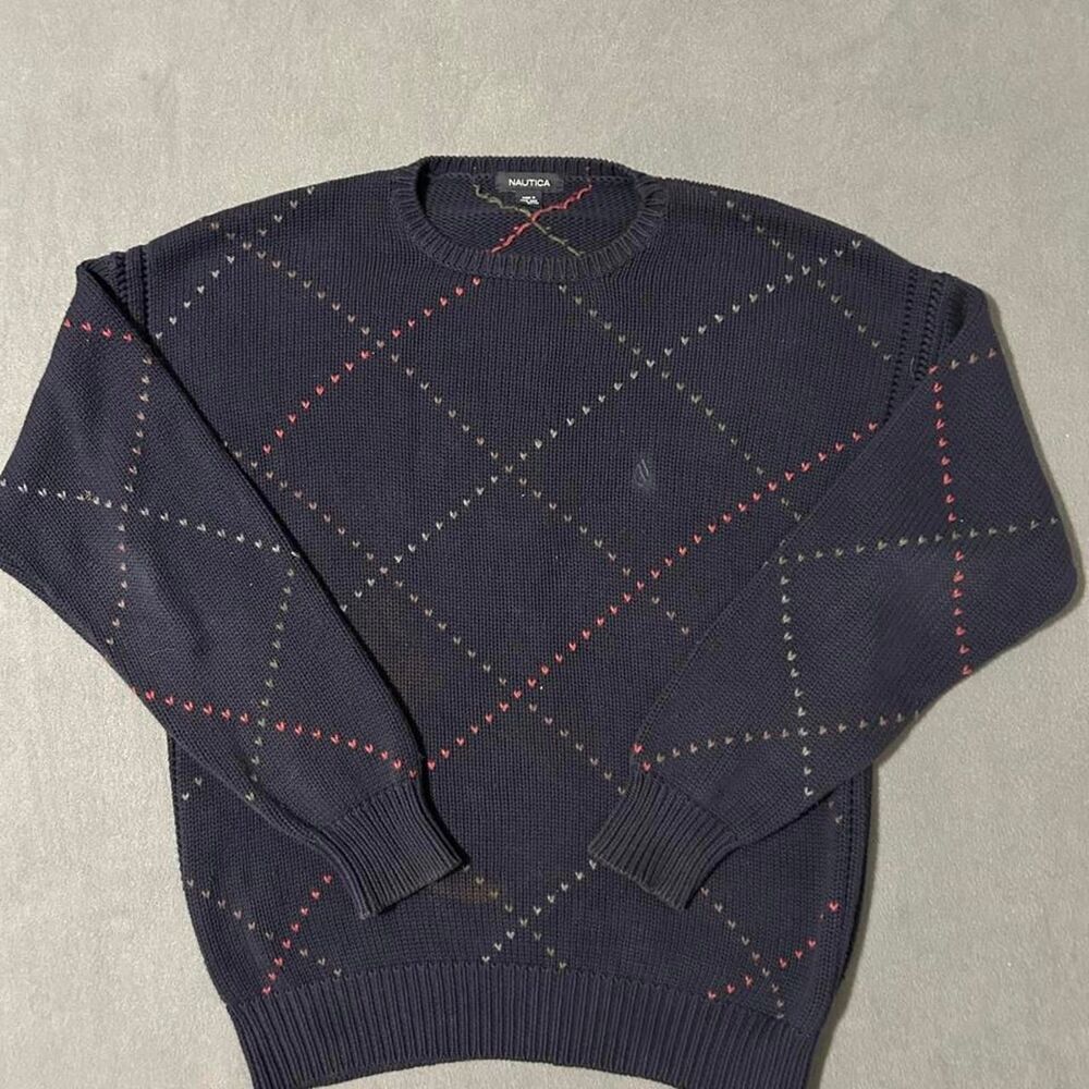 Nautica Men's Navy and Blue Jumper